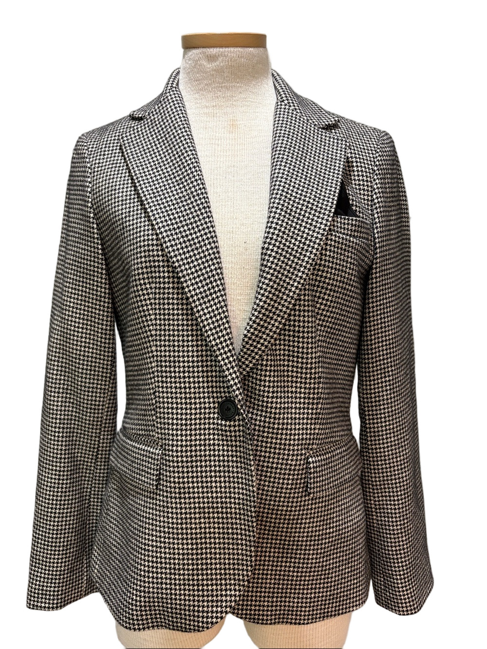 Lauren Ralph Lauren sz 10 houndstooth wool and silk blend blazer